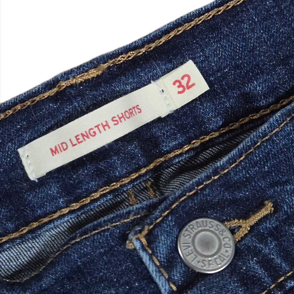 Levi's Mid Length Denim Shorts - Dark Wash - Picture 3 of 3